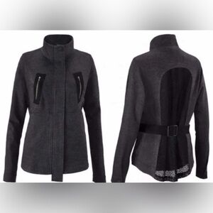 Cabi Grey Cinch Back Zipper Jacket